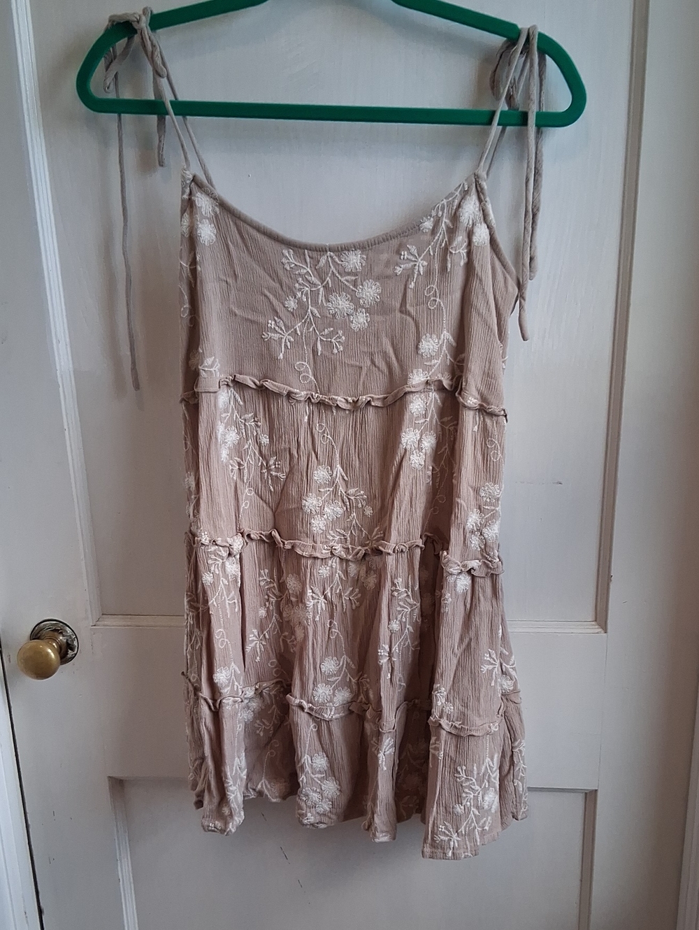 Speechless Beige Floral Embroidered Mini Dress